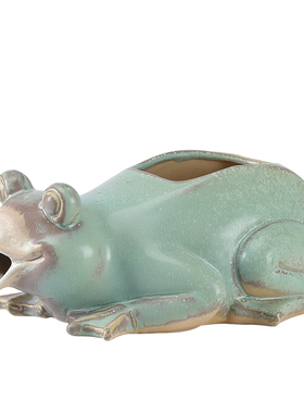 可爱大象青蛙流水陶瓷配件造景古法D养鱼缸循环水配件过滤材料容