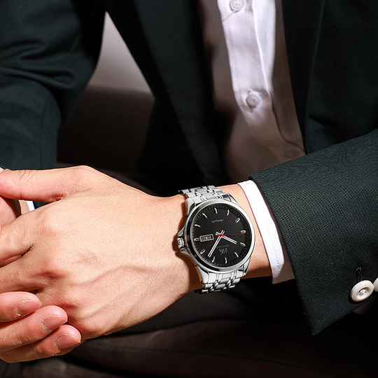 Reloj mecánico para hombre con calendario dual de negocios serie Shanghai Yuchi