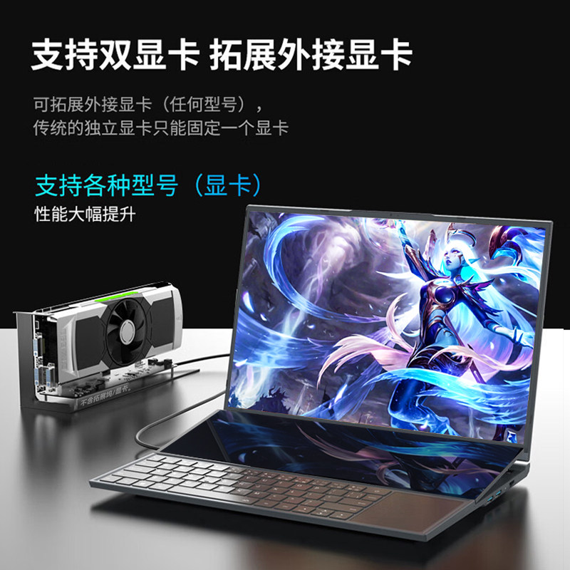 【2025年新品】双屏幕笔记本电酷睿i7高配置电竞游戏本超轻薄便携商务办公设计绘画手提本工作站官方旗舰正品 - 图1