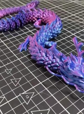 速发鱼缸造景打印车动关节中国龙迷你小神龙玩童儿具送礼品汽活摆