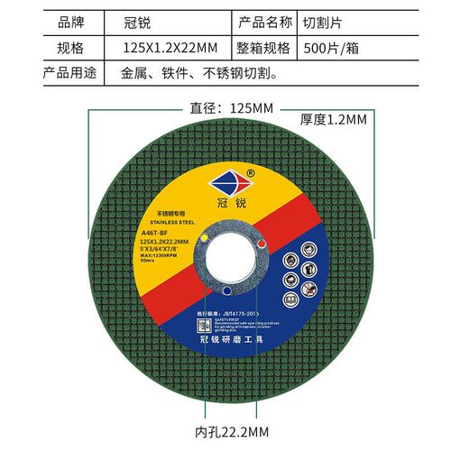 125角磨机切割片 超薄沙轮片金属不锈钢磨光片125*1.2*22手砂轮片 - 图1