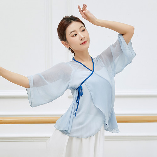 速发古舞舞纱衣体韵舞蹈服飘逸中国风练典服秋形身训练服装仙气开 - 图3