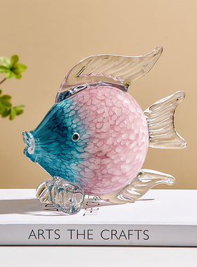 速发轻奢高档琉璃鱼摆件家居居饰客厅玄关酒柜办公室新面乔迁桌装