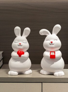 速发新婚结婚送新娘新人闺蜜高档实饰礼物客厅喜庆兔子装用品摆件