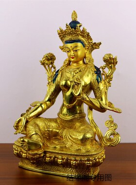 速发尼泊尔纯铜白度母佛像鎏金绿度母西藏密宗家用居家供奉佛像摆