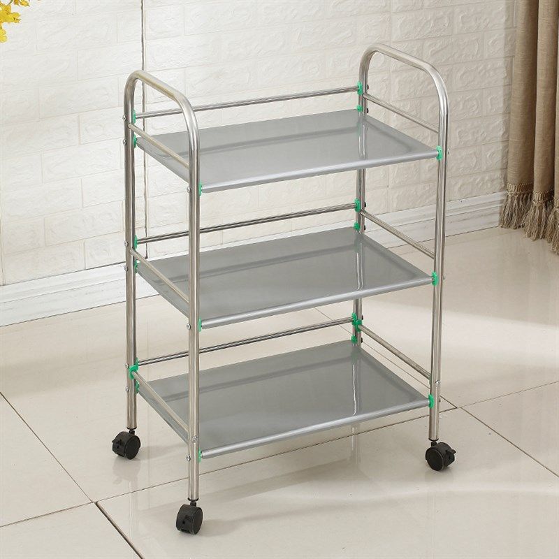 欧式美容推车不锈钢工具s车落地收纳置物架家用储物整理小拉车特,淘宝优惠券,粉丝福利购,淘宝优惠卷