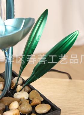 居铁艺桌面流水工喷泉摆件厅家办客公室JR126装饰艺品出口厂家