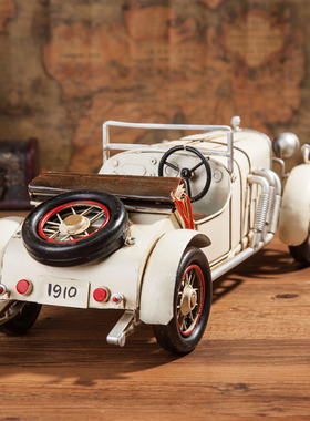 速发复古美式家柜车汽车铁艺模型摆件老居客厅电视柜酒爷咖啡馆装