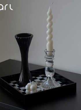 DART原创黑色烛台摆件高颜值法式家用氛围感客厅卧室软装轻奢装饰