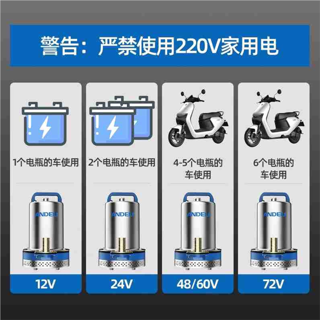 German imported Andre DC submersible pump small 12v water pump 4860v agricultural irrigation battery car battery