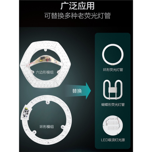 飞利浦灯芯吸顶灯磁吸改造灯盘光源三色灯板家用灯贴模组圆形超亮 - 图2