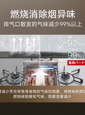 【日本原装进口】林内GRILLER超大火天然气嵌入式三眼燃气灶