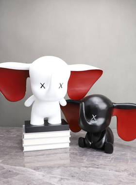 0001欧式创意小飞象大面象树脂摆件客厅楼玄部关电视柜家居桌装售