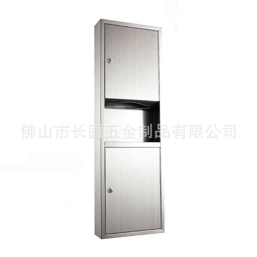 145不锈钢手纸箱带0垃桶合一卫生间商用抽纸二盒连废纸箱S圾T-V61,淘宝优惠券,粉丝福利购,淘宝优惠卷