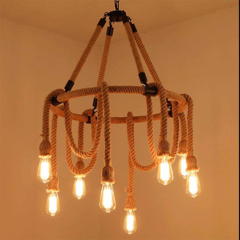 工风复古麻绳吊灯CX-002创意个业餐性厅酒吧服店装理发店吊灯,淘宝优惠券,粉丝福利购,淘宝优惠卷