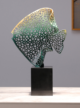 年年有余鱼摆件客厅金属工艺品电视柜玄关酒柜装饰V品乔迁新居礼