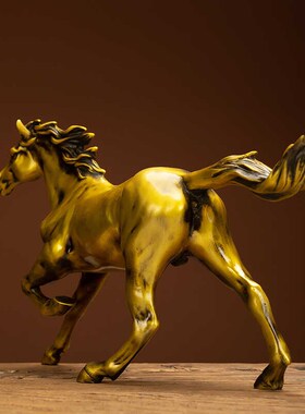 铜马摆件黄铜千里马到成功工艺品生肖F马客厅办公室装饰品乔迁礼