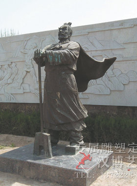 大禹治水景观雕像广场古代神y话传统玻璃钢铸铜人物景观雕塑制作