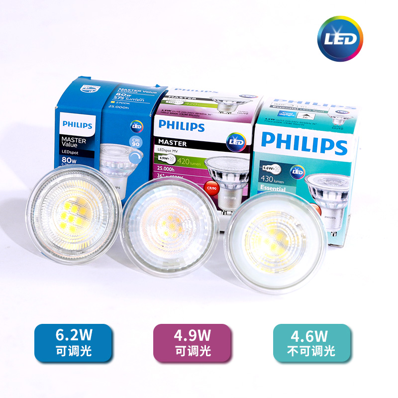 飞利浦LED灯杯GU10插脚高压220V可调光5W卡口射灯泡水晶宜家台灯 - 图2