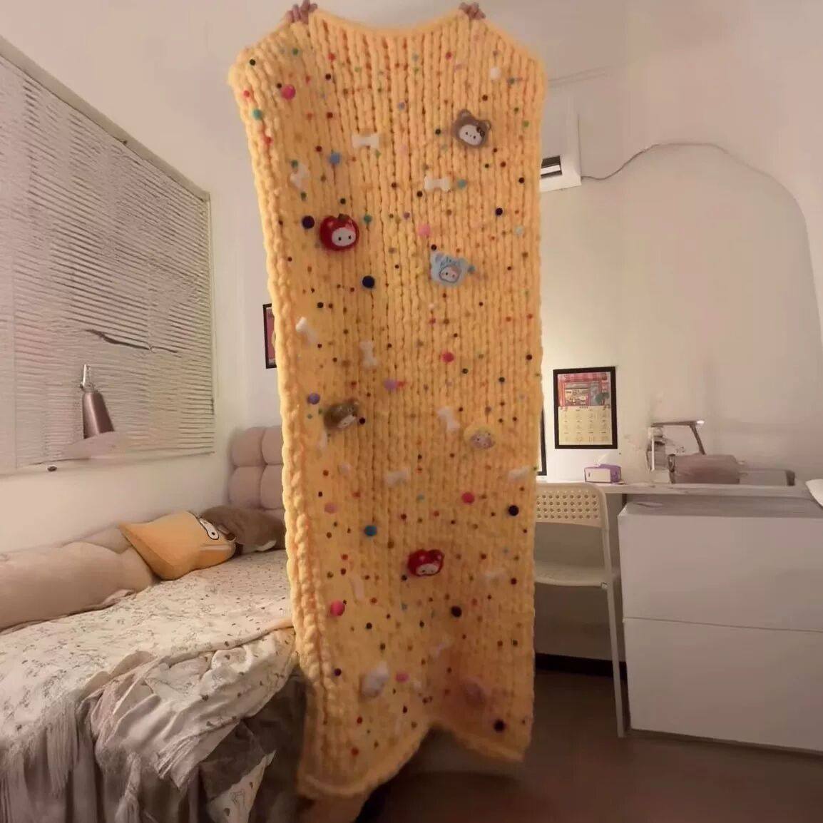 手工芝士毛毯成品diy材料编织奶油芝士被子送女朋友闺蜜冬季保暖,淘宝优惠券,粉丝福利购,淘宝优惠卷