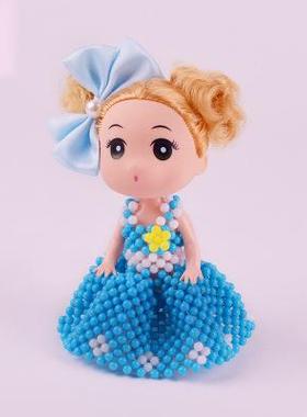 手工串珠萌娃芭比公主娃娃玩偶成品编织工艺品儿童礼物