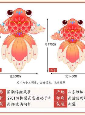 金鱼风筝2025新款大人专用儿童微风潍坊高档端大型成人显眼包