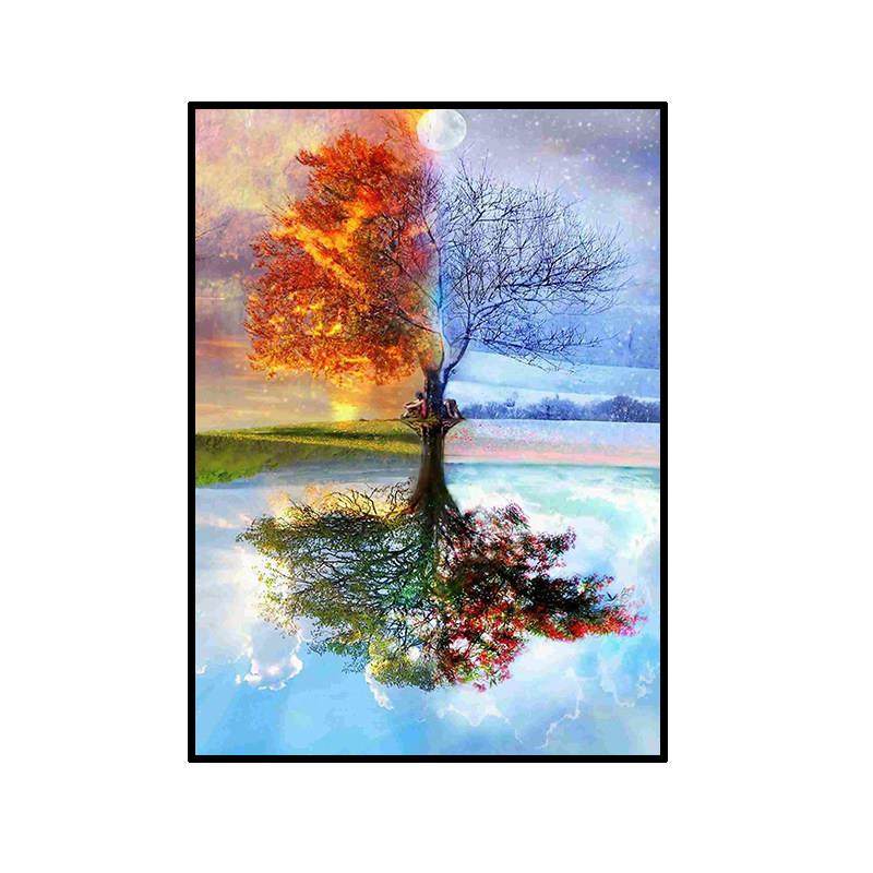 风景钻石画2024新款现代简约四季发财树5d贴钻十字绣客厅餐厅满钻,淘宝优惠券,粉丝福利购,淘宝优惠卷