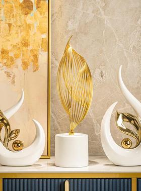 高档轻奢风酒柜装饰品摆件高级旺宅家居玄关展示柜陶瓷风生水起