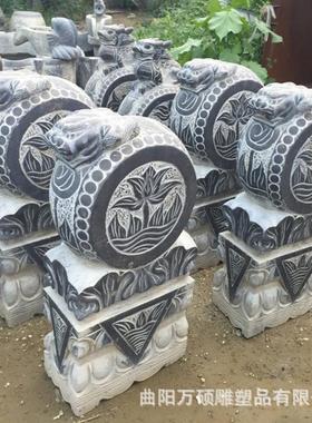 石雕制作户外红色主题人物组雕浮雕动物喷泉拴马桩汉白玉雕塑摆件