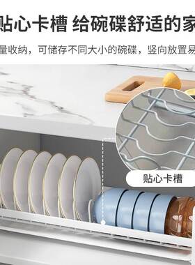 速发04不锈钢厨房碗碟沥水架晾面小型台碗架水槽边碗水滤盘收纳层