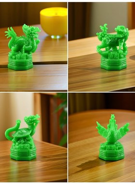 速发玄神兽摆件仿铜青龙白虎朱雀四红木武四方神四神大兽办公室客