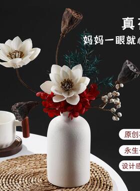 家莲蓬干花真花67Z422H6摆件清轻奢餐桌花束居意新禅装饰花