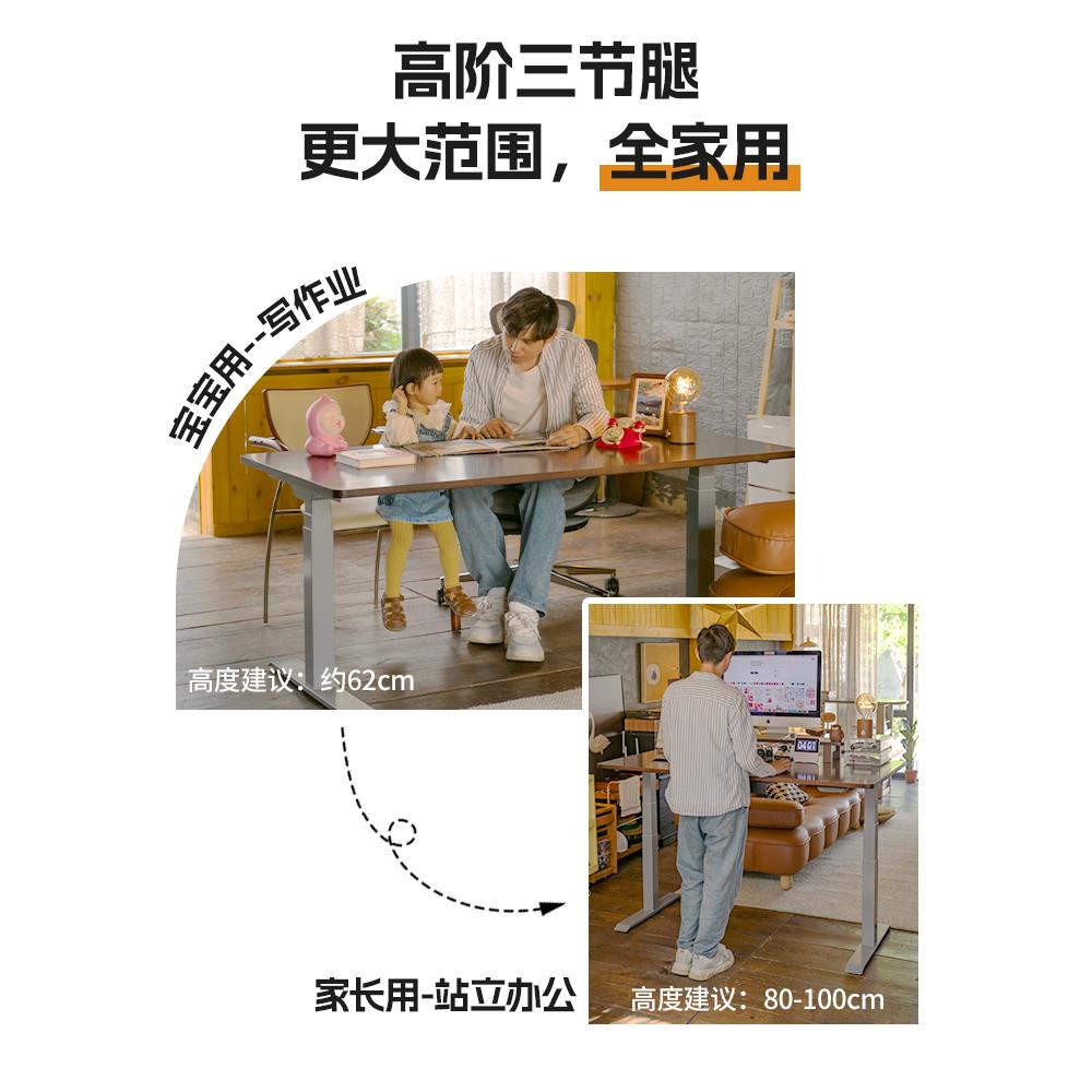 乐歌智能升降桌家用办公实木电脑桌学习桌写字桌办公书桌E6/E5-N - 图0