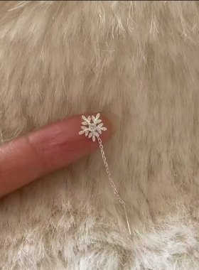 雪花流苏耳线女养耳洞耳钉轻奢小众耳环2025新年爆款耳饰时尚百搭