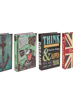 速发美式复古书旧英文假怀书摆件创道店铺装饰品拍摄意具模型书壳