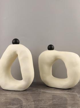 现代简创意装何艺术饰摆件酒柜几客厅样板间约书柜软装摆设1576工