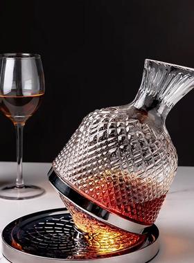水晶璃旋转醒酒器玻酒家居装饰74520124边品摆柜件红酒架轻奢客厅
