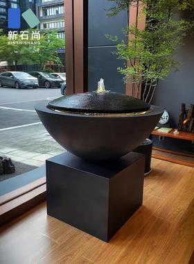 喷泉水景小品流水花园庭院简约现代创意水钵别墅落地装饰摆件桌面