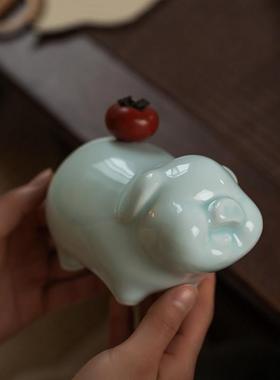 景德镇陶瓷招财猪摆件诸事大吉可爱家居装饰品办公室乔迁新居礼品