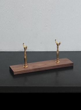 摆件支架圆棒盘龙棍如意棒画卷柱形艺术工艺品桌面摆设展示架托架