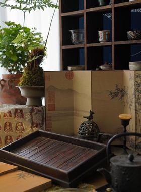 画 画屏艺术中式国画 画装饰品小屏风茶室会所文玩桌面摆件山水竹
