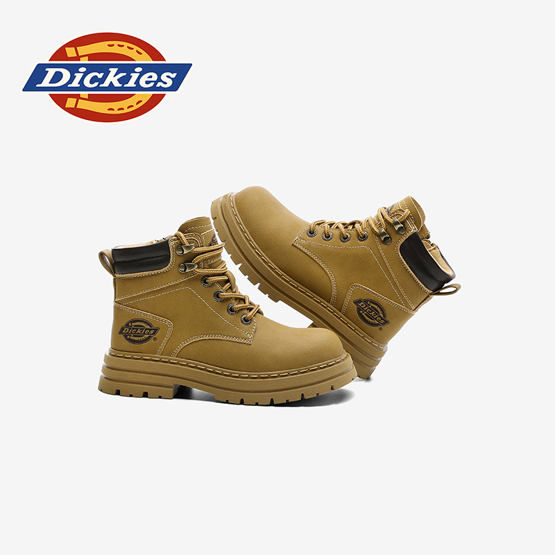Dickies秋冬爆款男童马丁靴防滑踢不烂工装皮靴史努比户外小黄靴