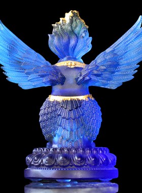 速发古法琉璃金翅大鹏法迦佛罗鸟雷鸟护鸟泰国佛像楼具工艺品摆件