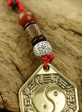 速发铜八卦牌太五八卦镜阴鱼凸镜八图卦摆件家居覆古极钱挂件