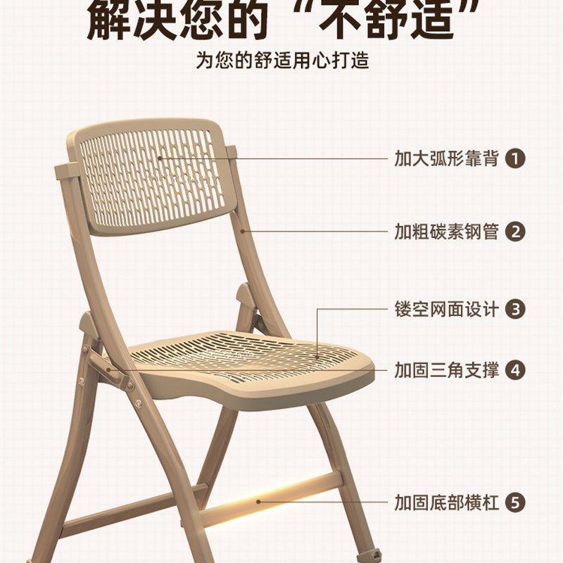 折叠椅大学生宿舍椅子便携电脑椅C学习办公餐椅靠背椅加厚塑料凳,淘宝优惠券,粉丝福利购,淘宝优惠卷