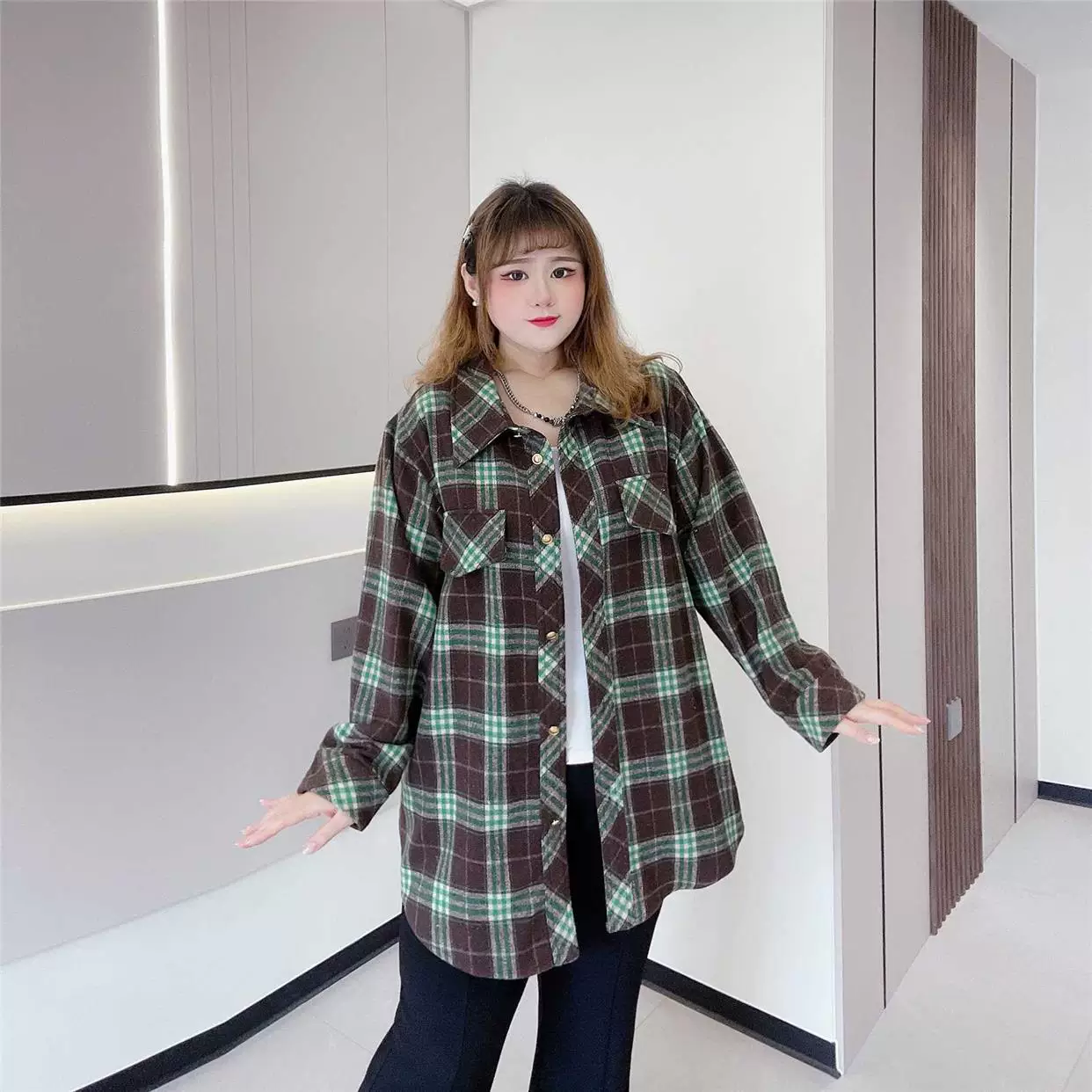Retro shirt for leisure, plus size, oversize