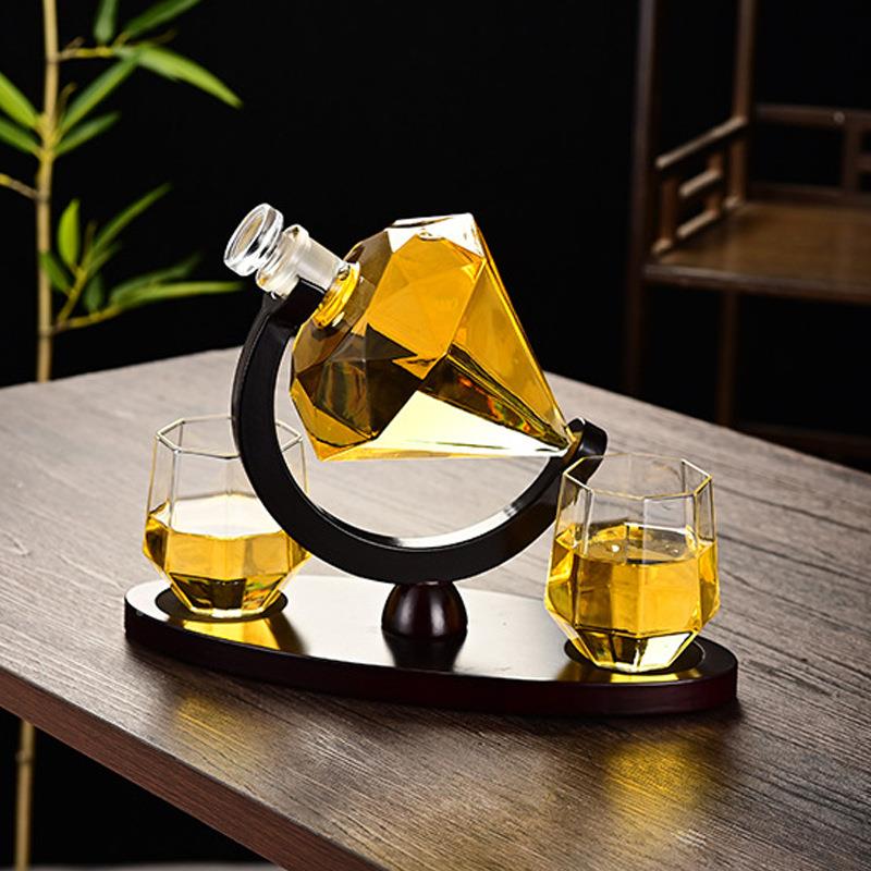 钻石酒瓶泡威士忌创意密封泡酒器硼硅高工艺酒瓶酒器钻分石钻石泡 - 图2