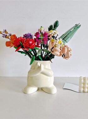 速发EMOO装束配套花瓶简约LEGO积木花居器家花饰乔迁礼物