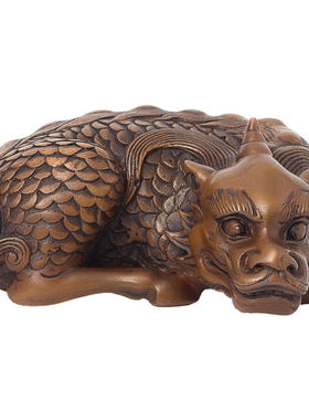 热销獬豸摆件故宫铜麒麟镇纸尺创意书房工艺客厅家居红酒架酒柜装