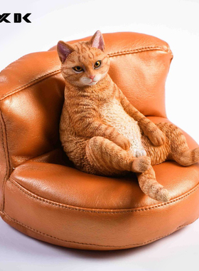 速发JXK 脂猫模型可爱治愈系田树猫咪模型懒猫桌面三花猫园橘摆饰
